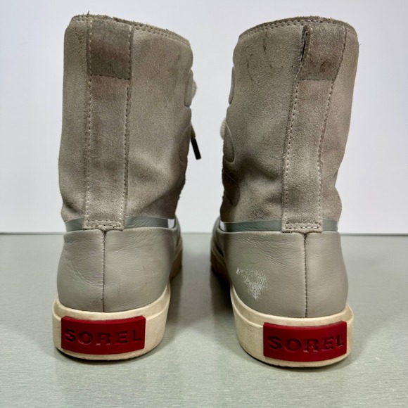 Sorel Waterproof Winter Boots Faux Fur Trim Lace Up Gray NL3926-081 Women's Sz 8 - Picture 8 of 11